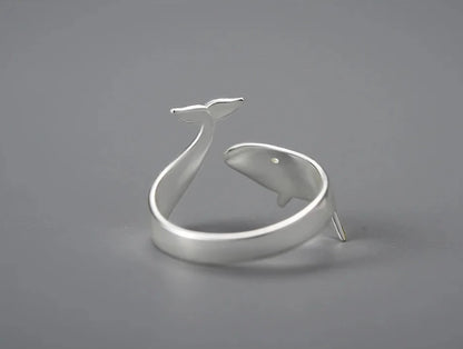 18K Gold-Plated Sterling Silver Whale Ring